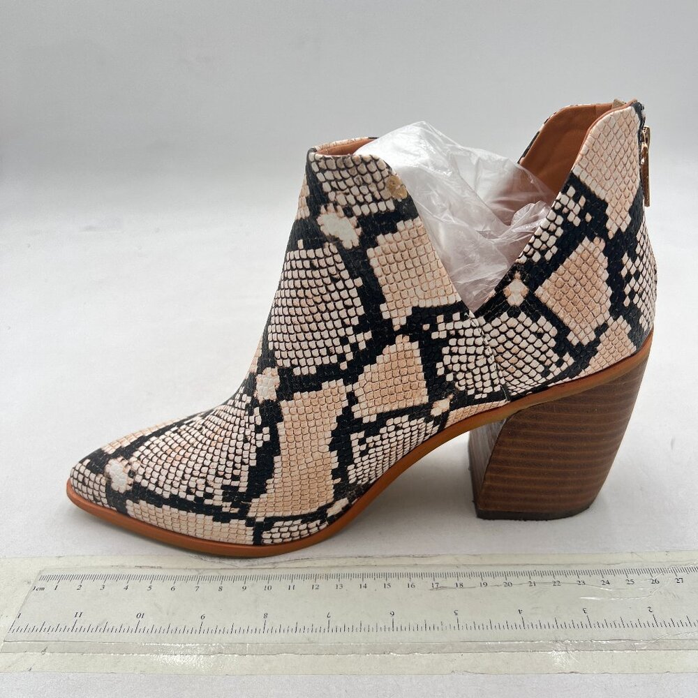 Brown Low Heeled Ankle Boots Faux Suede Cowboy Booties Cutout for Formal Outfit